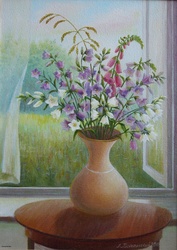 Rosko Колокольчики. 2010 год. Масло,  холст,  размер 35х25.